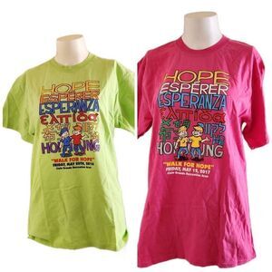 Port & company walk For Hope two T-shirts 100% cotton excellent condition pink g